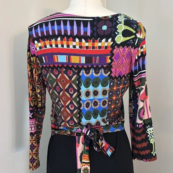 Desigual Colour Me Jill Faux Wrap A-line Dress Sz M - Picture 9 of 11